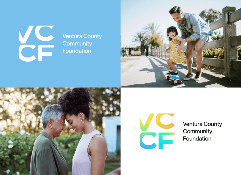 The new VCCF logo along with photos of community members